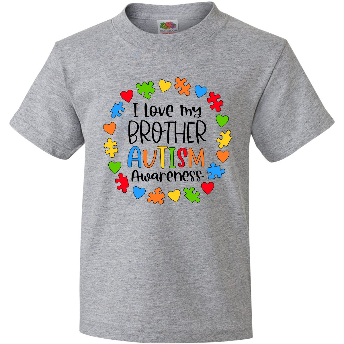 Inktastic I Love My Brother Autism Awareness Youth T-Shirt Big Little Sister Bro - Picture 3 of 8