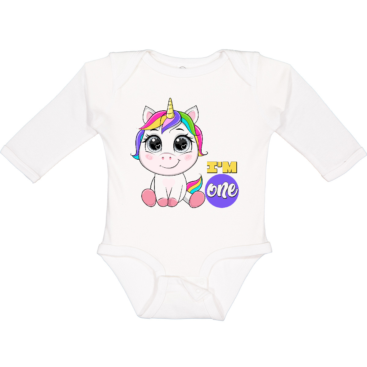 Inktastic Unicorn 1st Birthday Long Sleeve Creeper One - Picture 11 of 11