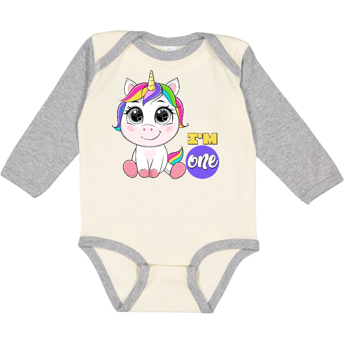Inktastic Unicorn 1st Birthday Long Sleeve Creeper One - Picture 8 of 11
