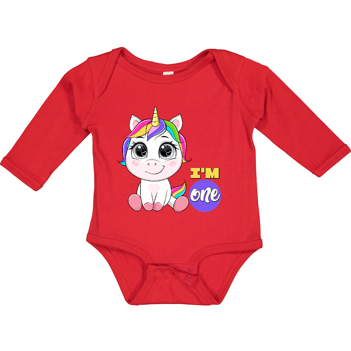 Inktastic Unicorn 1st Birthday Long Sleeve Creeper One - Picture 10 of 11