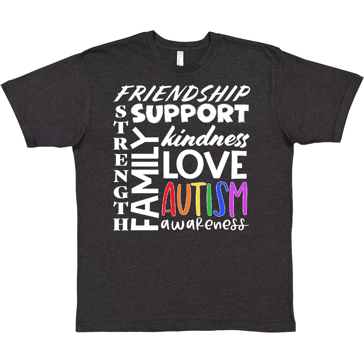 Inktastic Autism Awareness Love, Friendship, Support T-Shirt Rainbow Colors Care - Picture 9 of 9