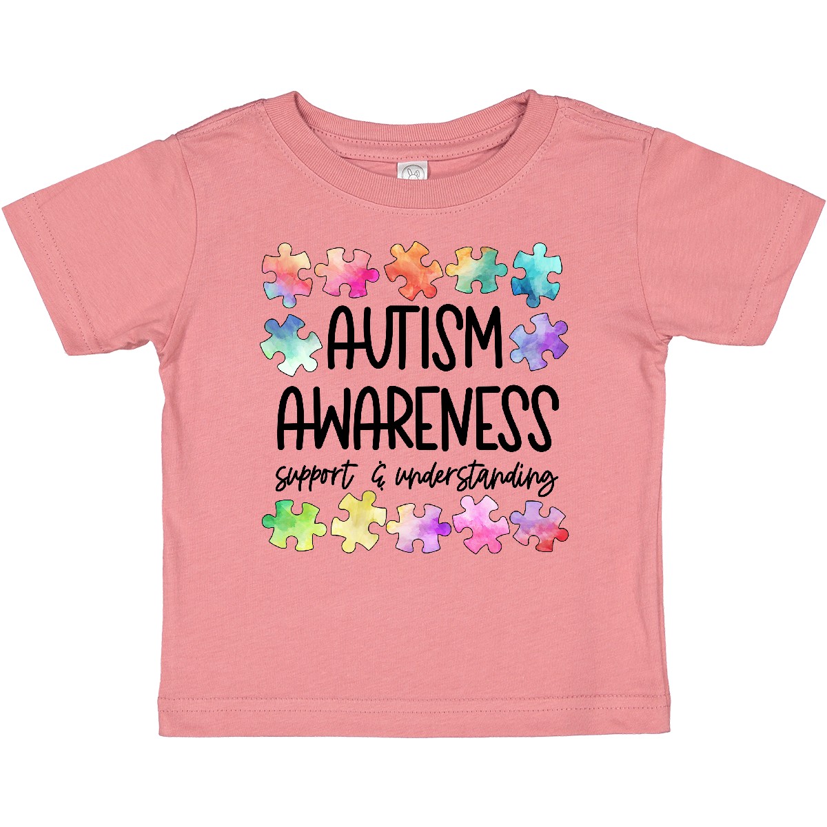 Inktastic Autism Awareness Support And Understanding Puzzle Pieces Baby T-Shirt - Picture 5 of 9