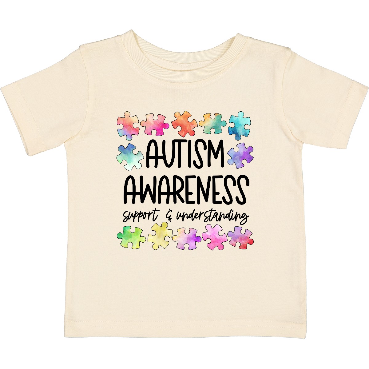 Inktastic Autism Awareness Support And Understanding Puzzle Pieces Baby T-Shirt - Picture 6 of 9