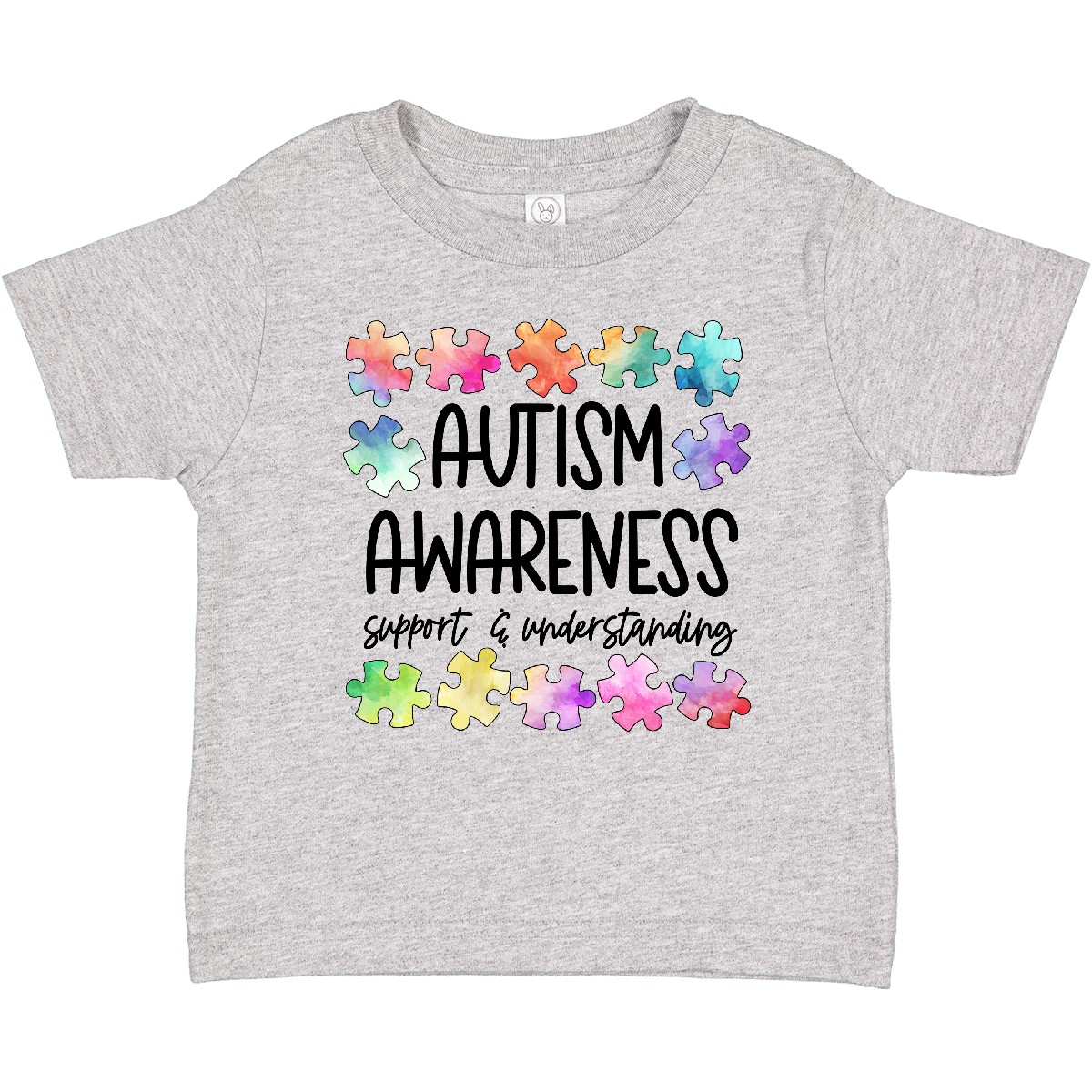 Inktastic Autism Awareness Support And Understanding Puzzle Pieces Baby T-Shirt - Picture 2 of 9
