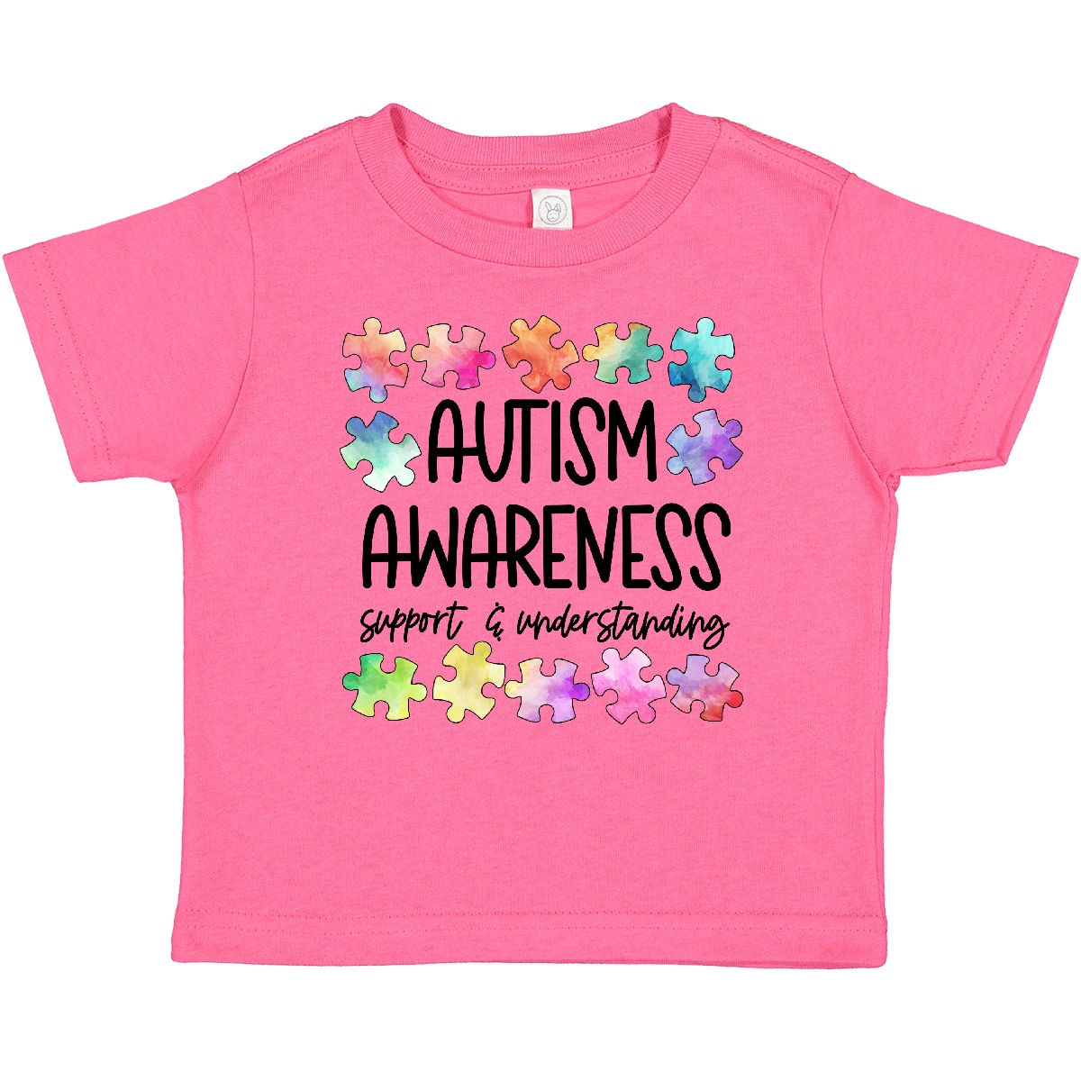 Inktastic Autism Awareness Support And Understanding Puzzle Pieces Baby T-Shirt - Picture 3 of 9