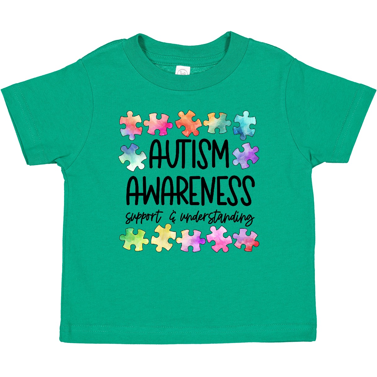 Inktastic Autism Awareness Support And Understanding Puzzle Pieces Baby T-Shirt - Picture 4 of 9