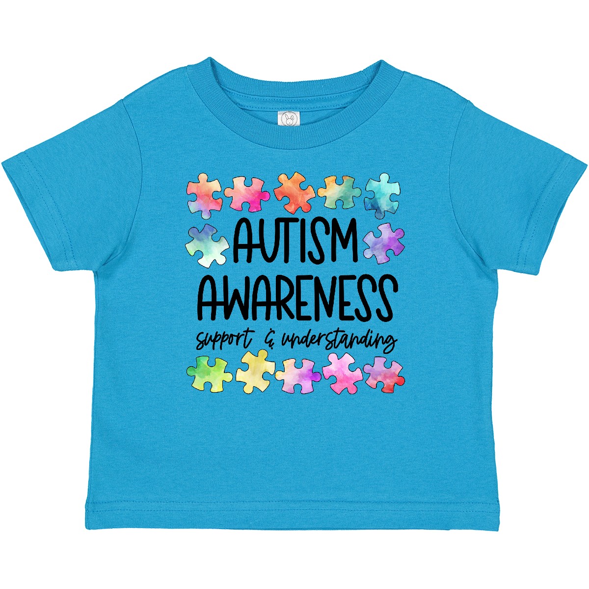 Inktastic Autism Awareness Support And Understanding Puzzle Pieces Baby T-Shirt - Picture 8 of 9