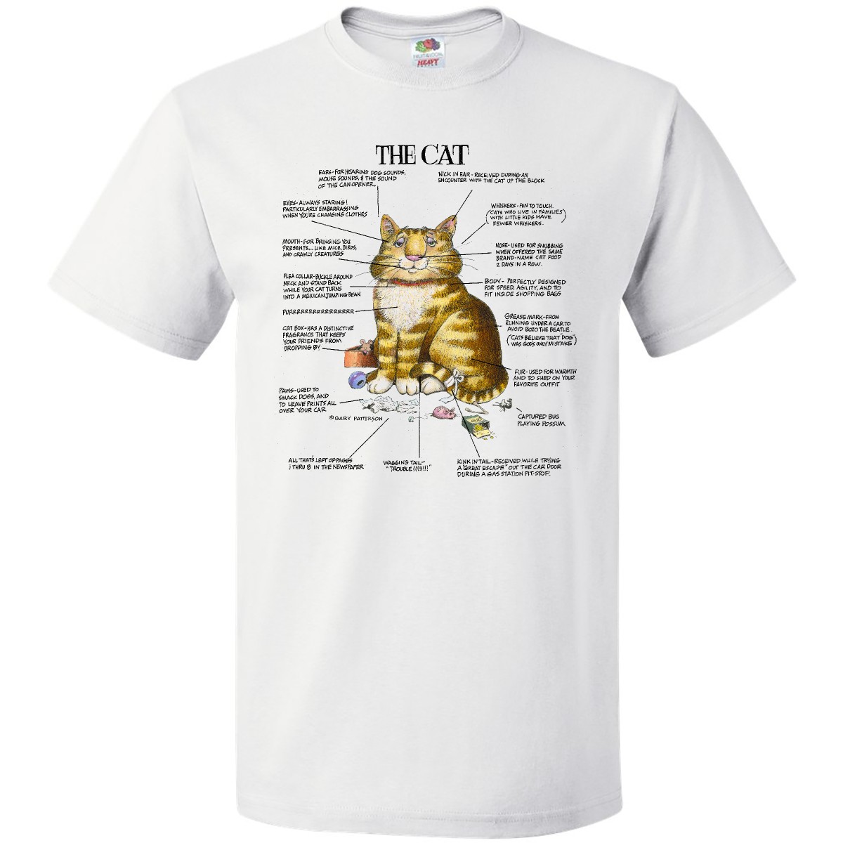 Inktastic The Cat Funny Cat List Body Chart - Gary Patterson Lover I Love Cats