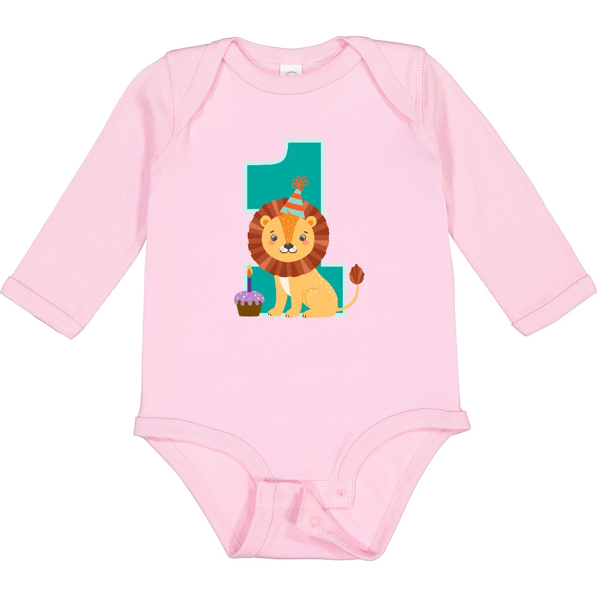 Inktastic First Birthday Outfit Boy Lion 1 Year Old Long Sleeve Creeper 1st Zoo - Picture 9 of 9