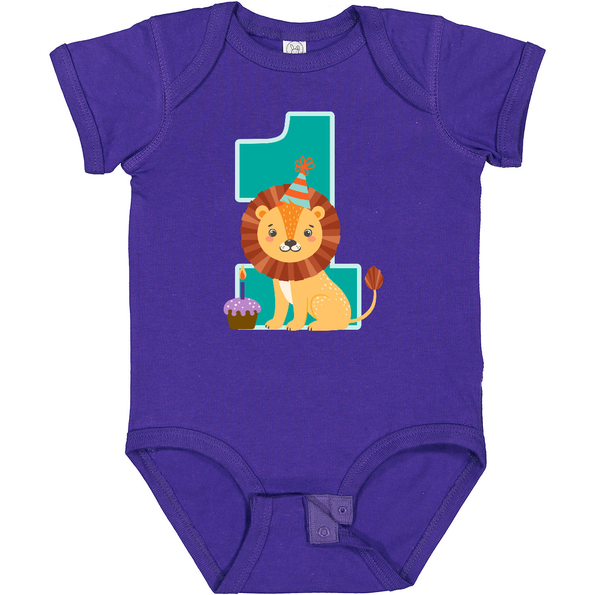 Inktastic First Birthday Outfit Boy Lion 1 Year Old Baby Bodysuit 1st Zoo Photo - Picture 9 of 11