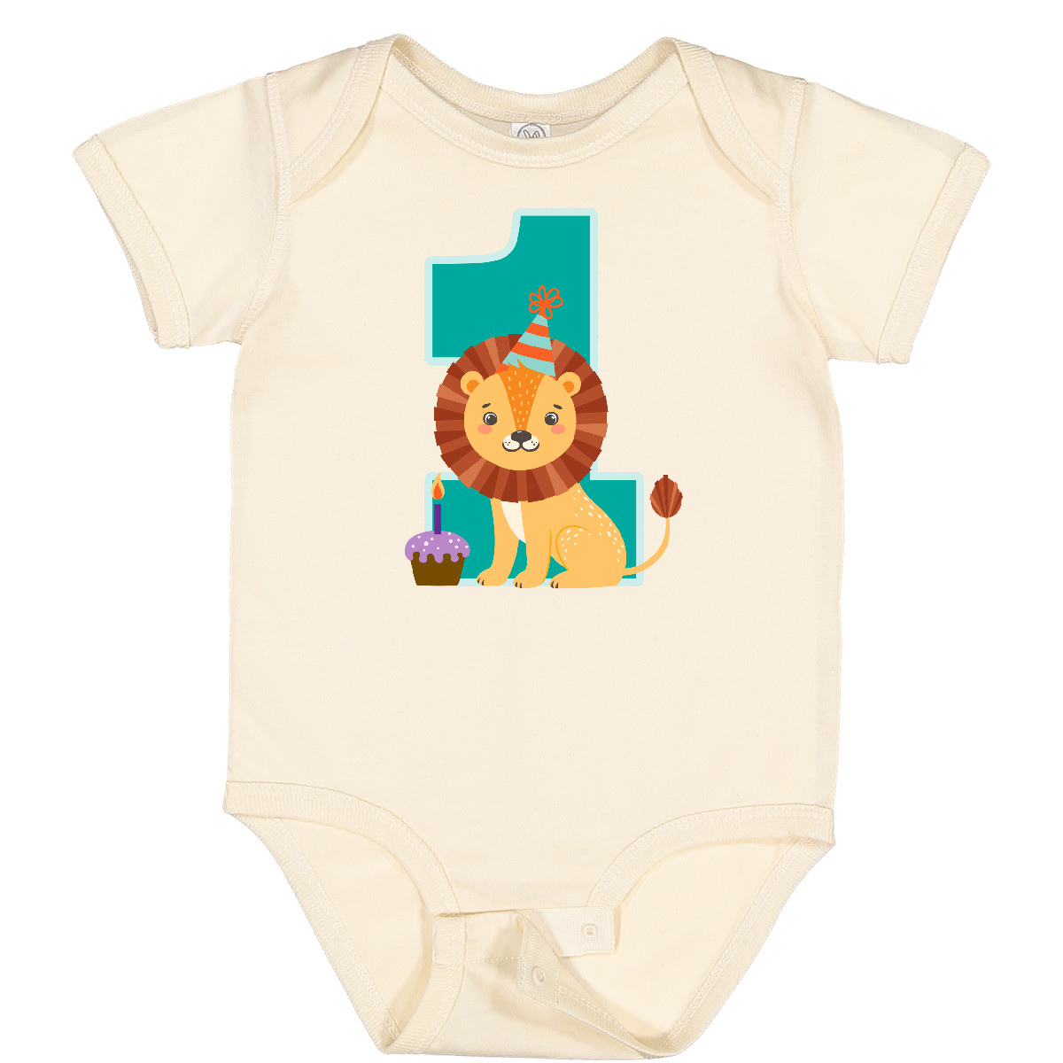 Inktastic First Birthday Outfit Boy Lion 1 Year Old Baby Bodysuit 1st Zoo Photo - Picture 7 of 11
