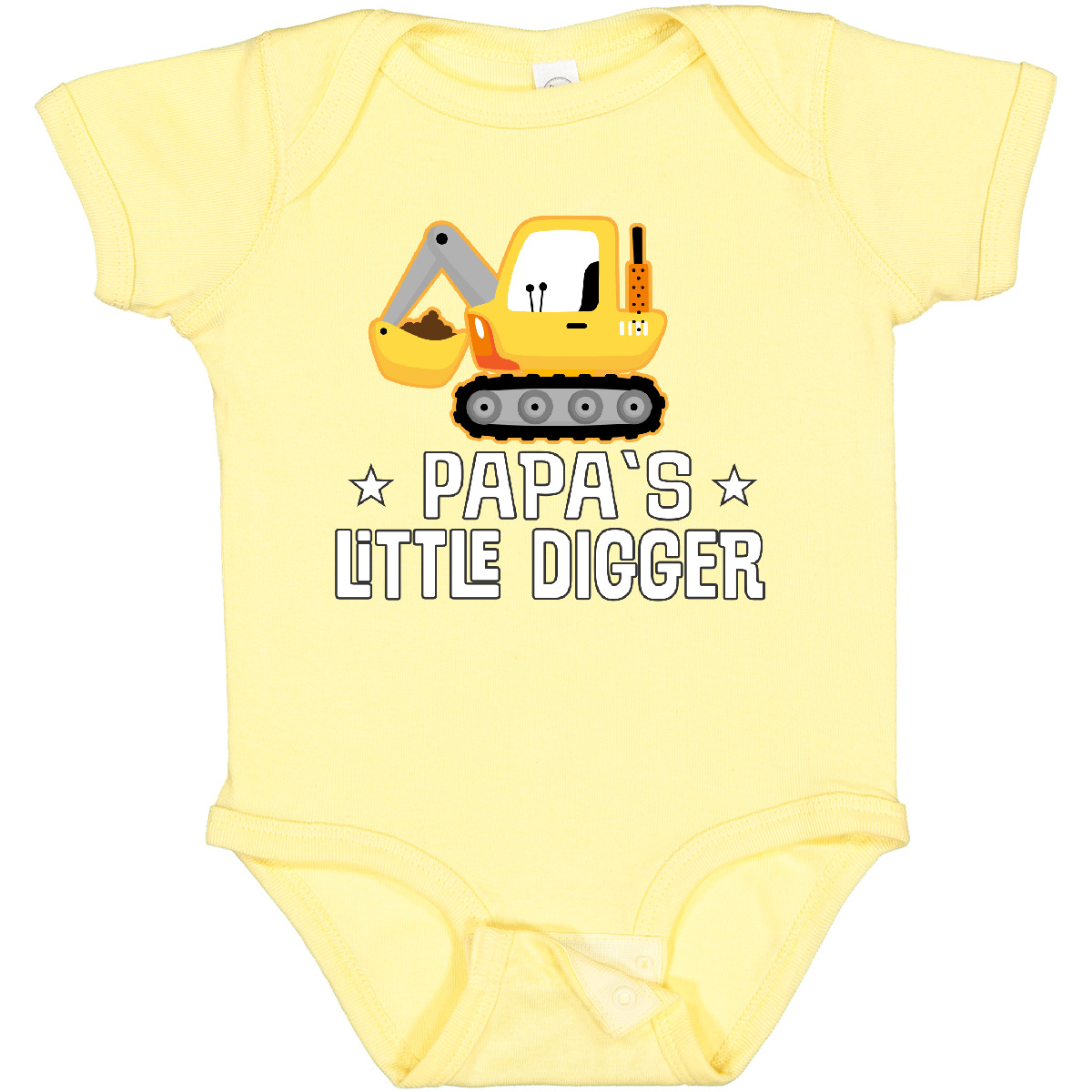 Inktastic Papa Little Digger Construction Truck Baby Bodysuit Boy Shovel Dad Hws - Picture 2 of 10