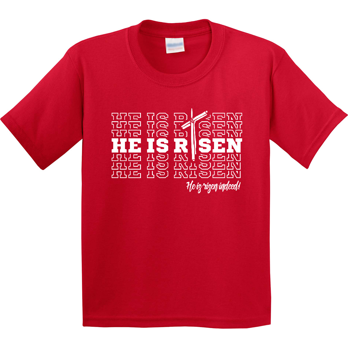 Inktastic He Is Risen Mirror Words Youth T-Shirt Easter Jesus Cross Christian - Picture 8 of 9