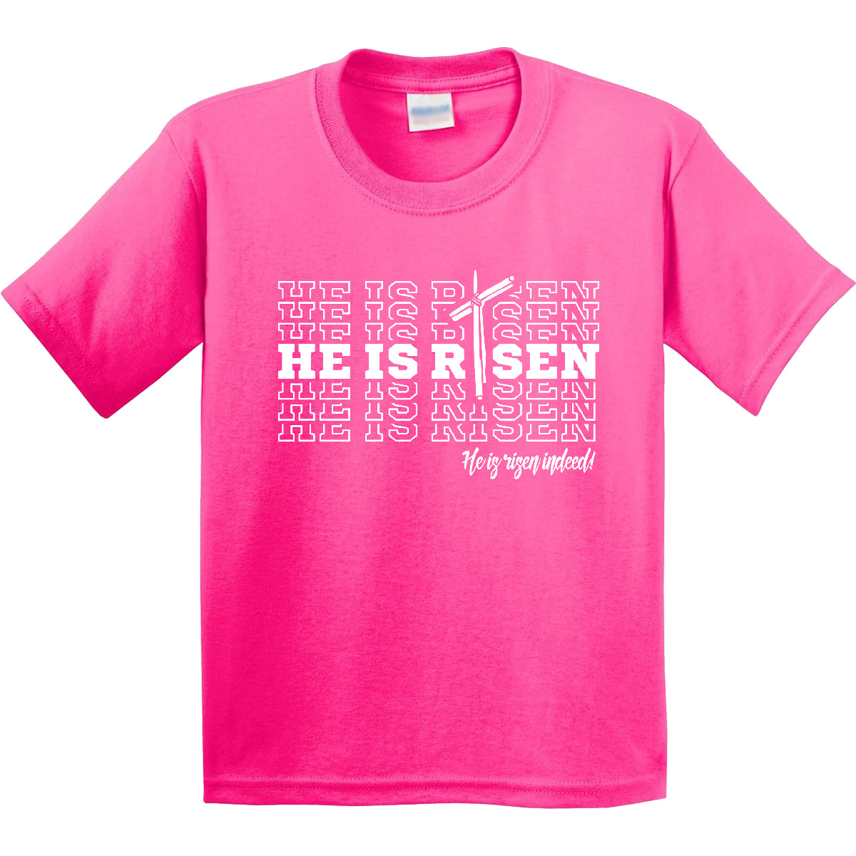 Inktastic He Is Risen Mirror Words Youth T-Shirt Easter Jesus Cross Christian - Picture 6 of 9