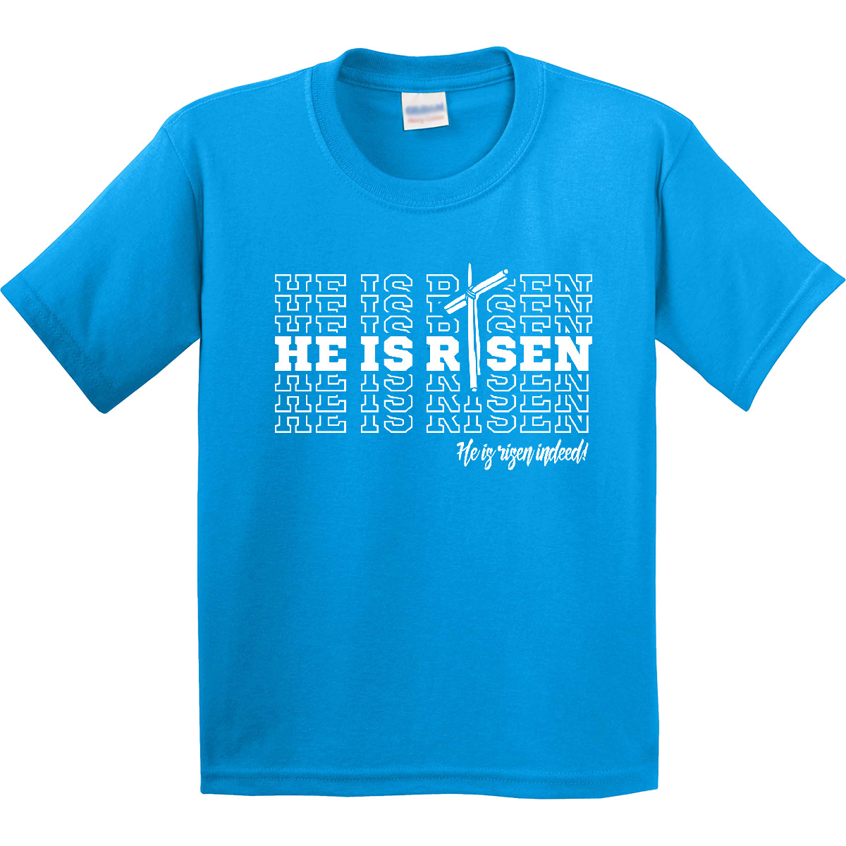 Inktastic He Is Risen Mirror Words Youth T-Shirt Easter Jesus Cross Christian - Picture 7 of 9