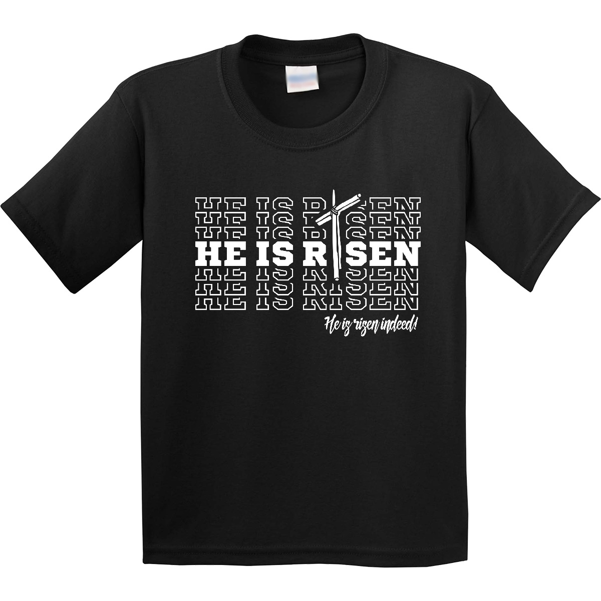 Inktastic He Is Risen Mirror Words Youth T-Shirt Easter Jesus Cross Christian - Picture 3 of 9