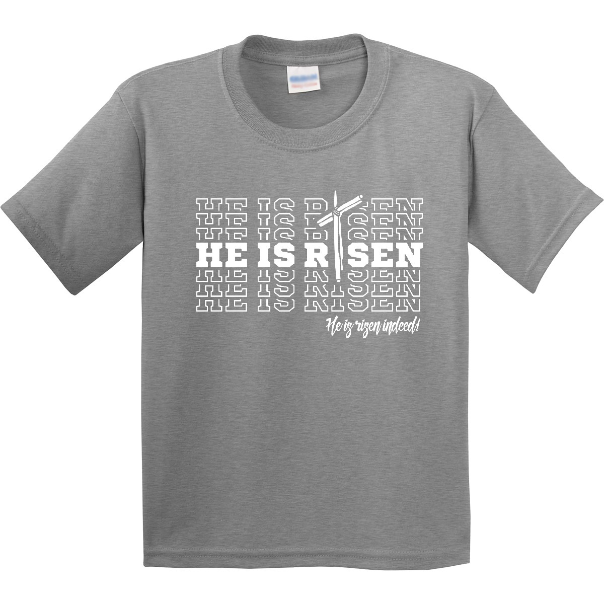 Inktastic He Is Risen Mirror Words Youth T-Shirt Easter Jesus Cross Christian - Picture 4 of 9