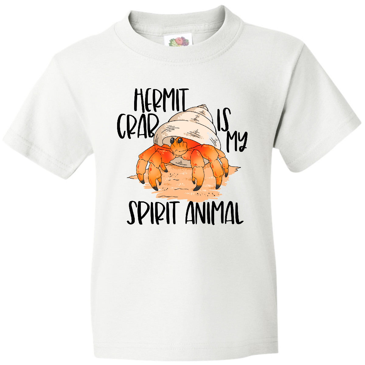 Inktastic Summer Hermit Crab Is My Spirit Animal Youth T-Shirt Cute Adorable Jmg - Picture 9 of 9