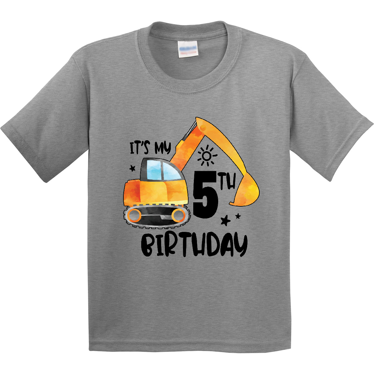 Inktastic Construction Truck It's My 5th Birthday Youth T-Shirt Birthdays Happy - Picture 2 of 5