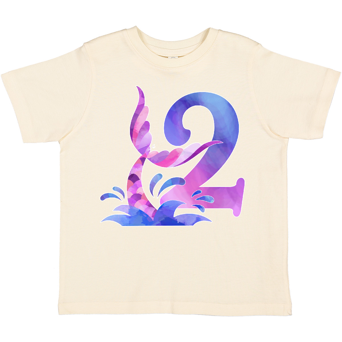 Inktastic 2nd Birthday Mermaid Tail Toddler T-Shirt Birthdays Two 2 Turning Wave - Picture 7 of 11