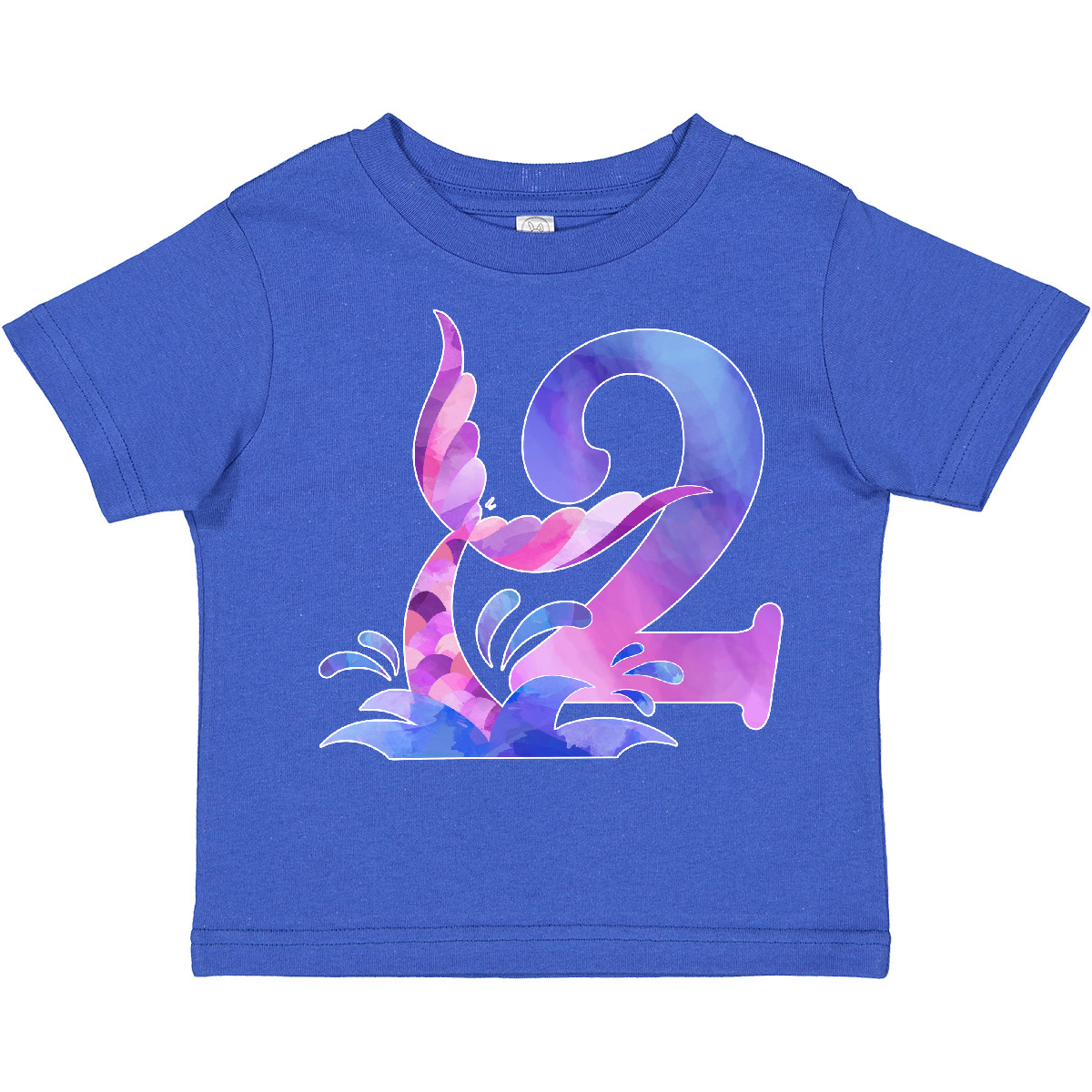 Inktastic 2nd Birthday Mermaid Tail Toddler T-Shirt Birthdays Two 2 Turning Wave - Picture 9 of 11
