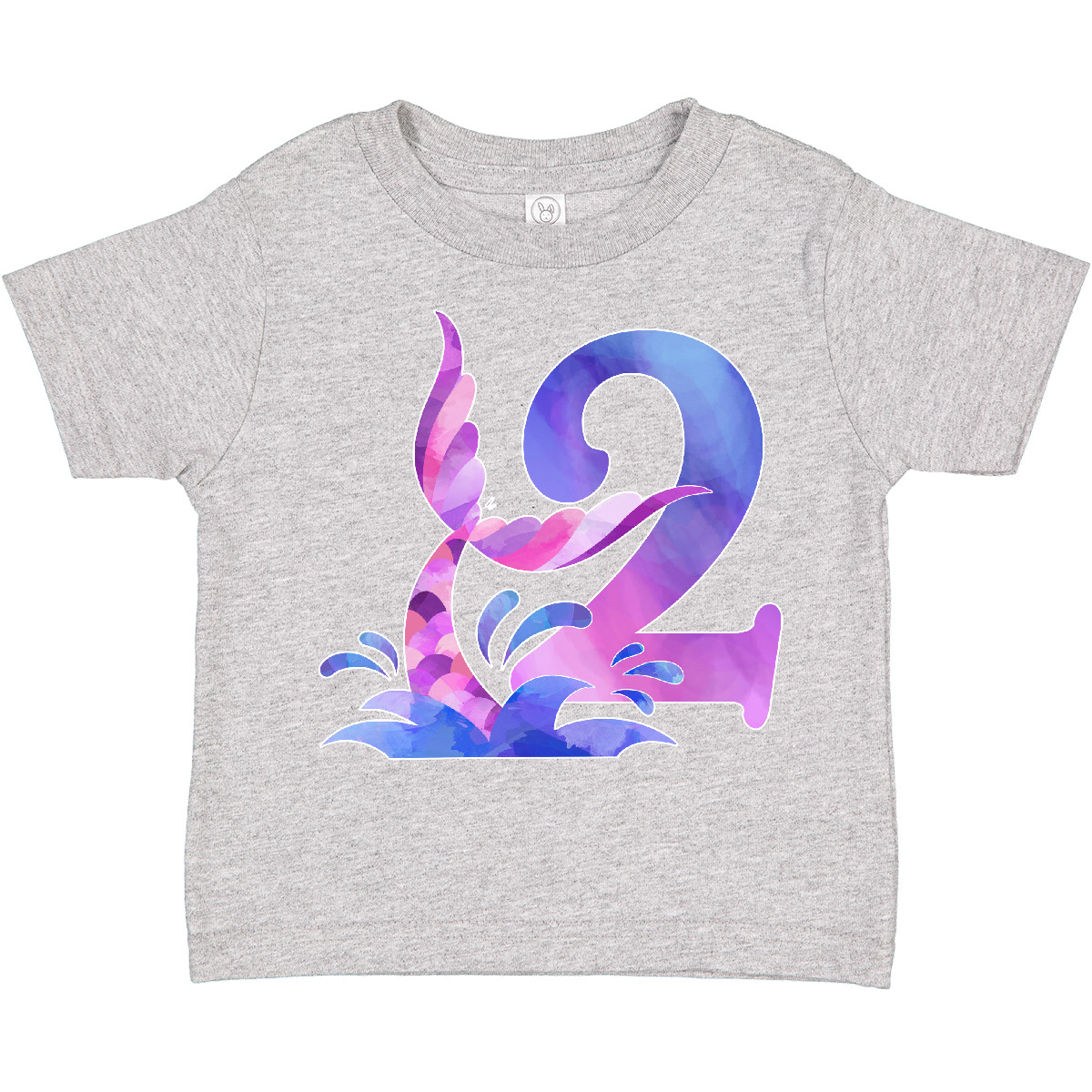 Inktastic 2nd Birthday Mermaid Tail Toddler T-Shirt Birthdays Two 2 Turning Wave - Picture 3 of 11