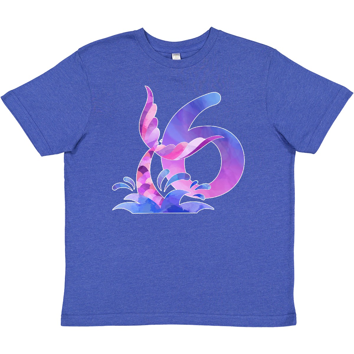 Inktastic 6th Birthday Mermaid Tail Youth T-Shirt Birthdays Six 6 Turning Splash - Picture 10 of 10