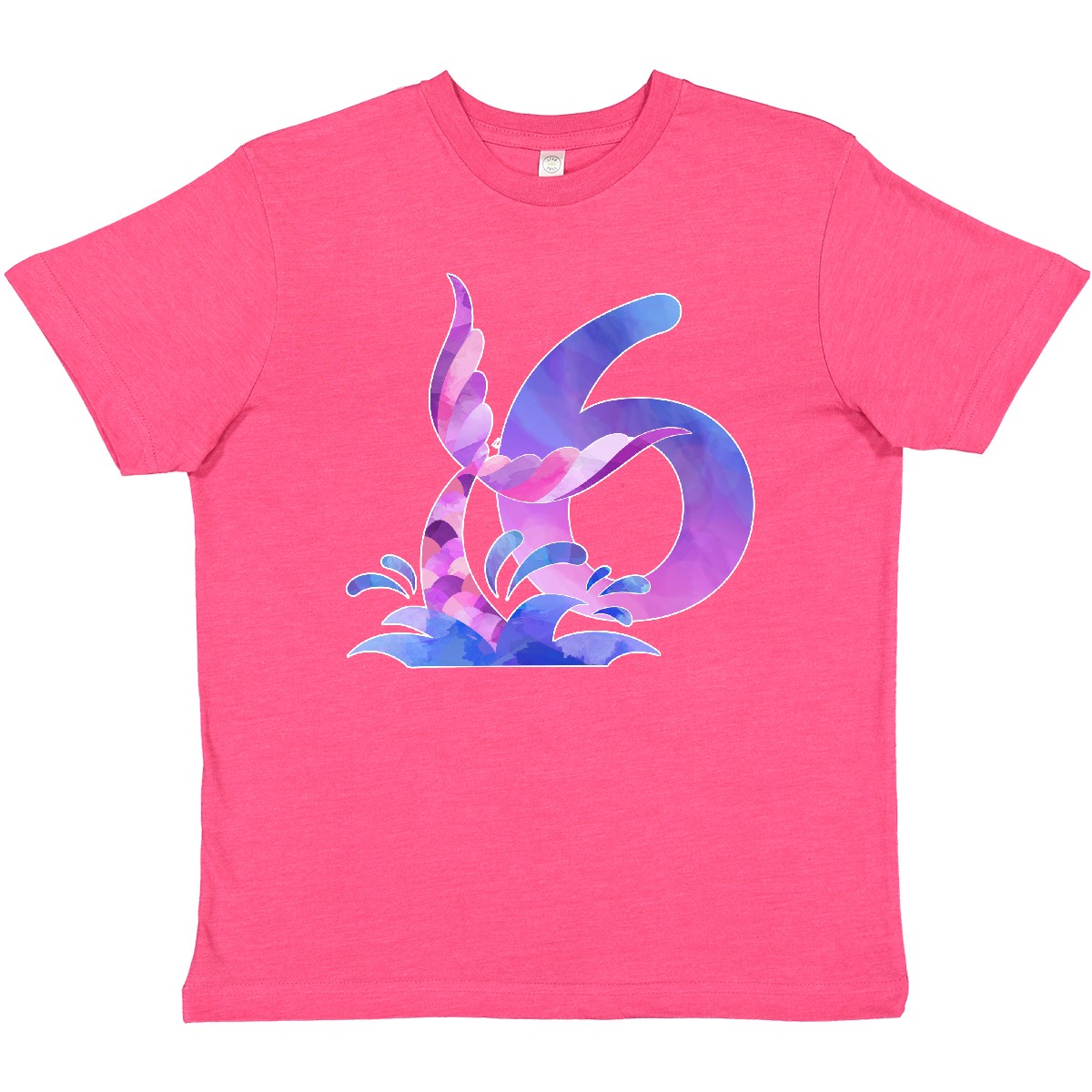 Inktastic 6th Birthday Mermaid Tail Youth T-Shirt Birthdays Six 6 Turning Splash - Picture 9 of 10