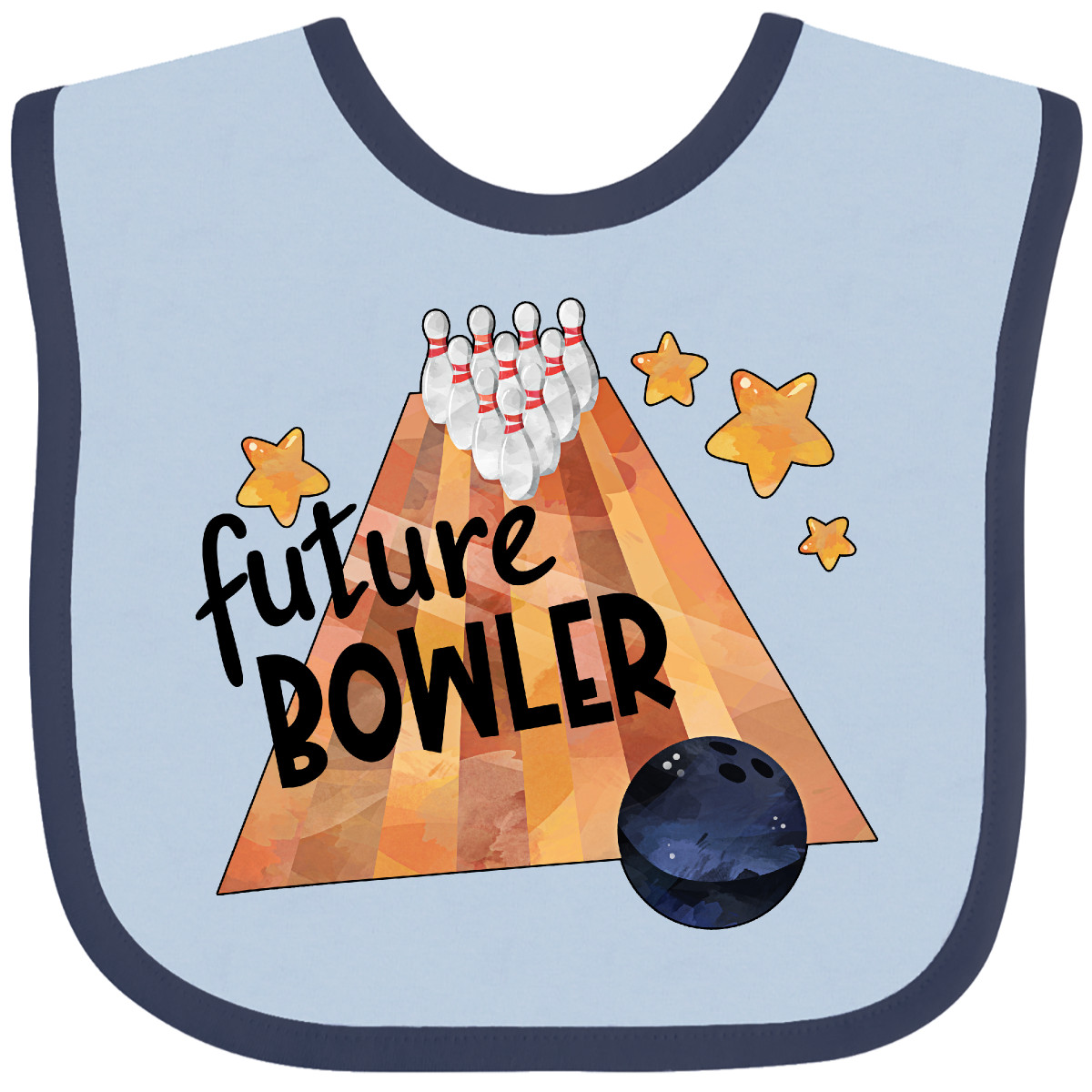 Inktastic Future Bowler Bowling Ball And Pins Baby Bib Activities Kid Child Kids