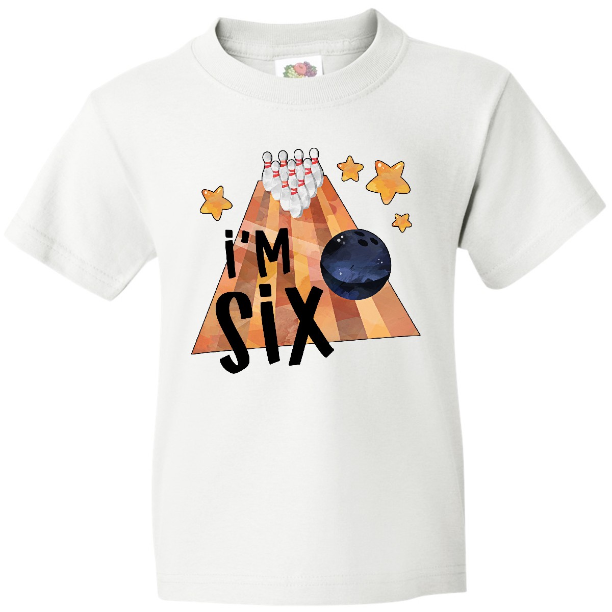 Inktastic I'm Six Bowling Ball And Pins 6th Birthday Youth T-Shirt Birthdays Jc