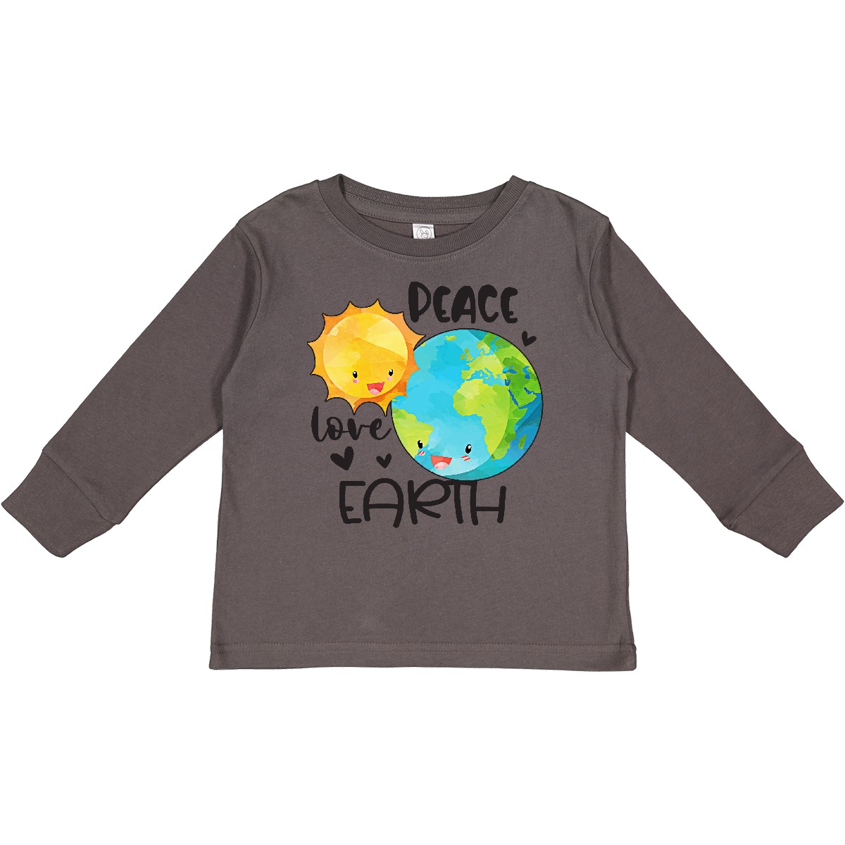 Inktastic Earth Day Peace Love Earth Toddler Long Sleeve T-Shirt 2020 Reuse Sun