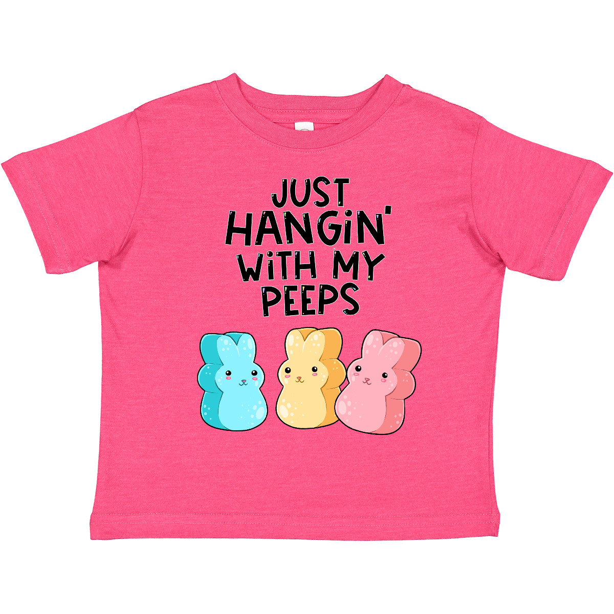 Inktastic Easter Just Hangin' With My Peeps! Toddler T-Shirt Cute Funny Bunny - Picture 17 of 18