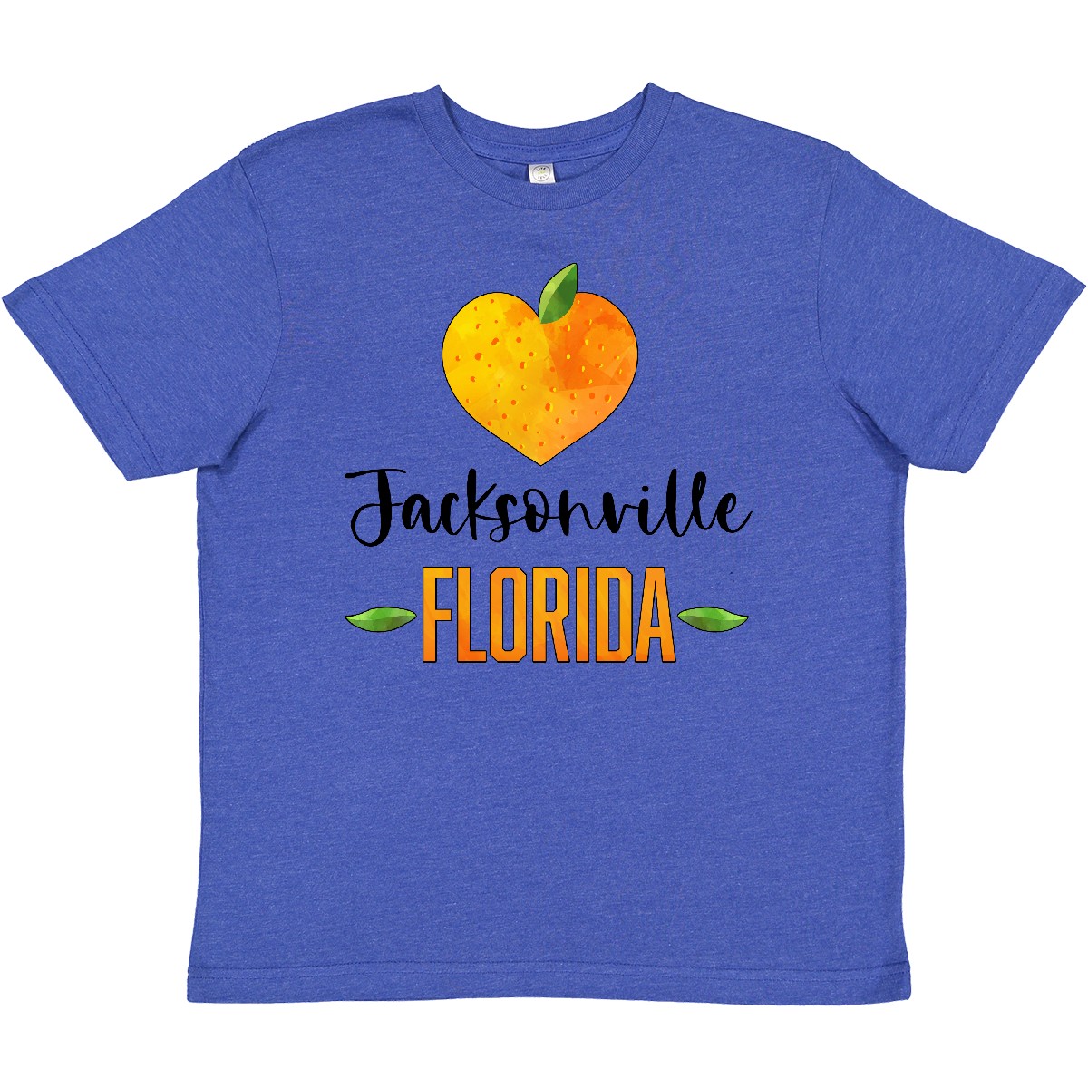 Inktastic Jacksonville Florida Orange In Heart Youth T-Shirt State Home Fruit - Picture 8 of 9