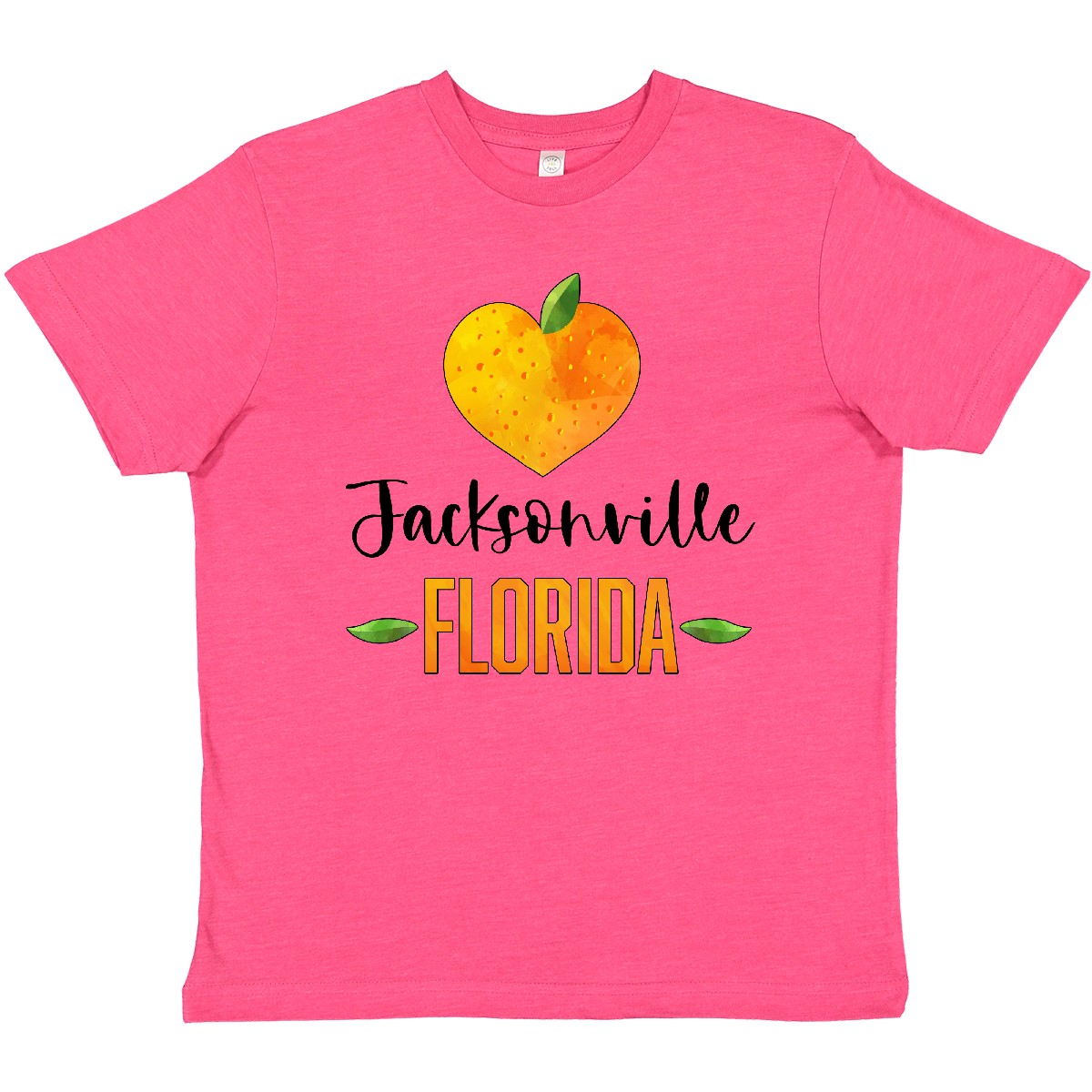 Inktastic Jacksonville Florida Orange In Heart Youth T-Shirt State Home Fruit - Picture 7 of 9