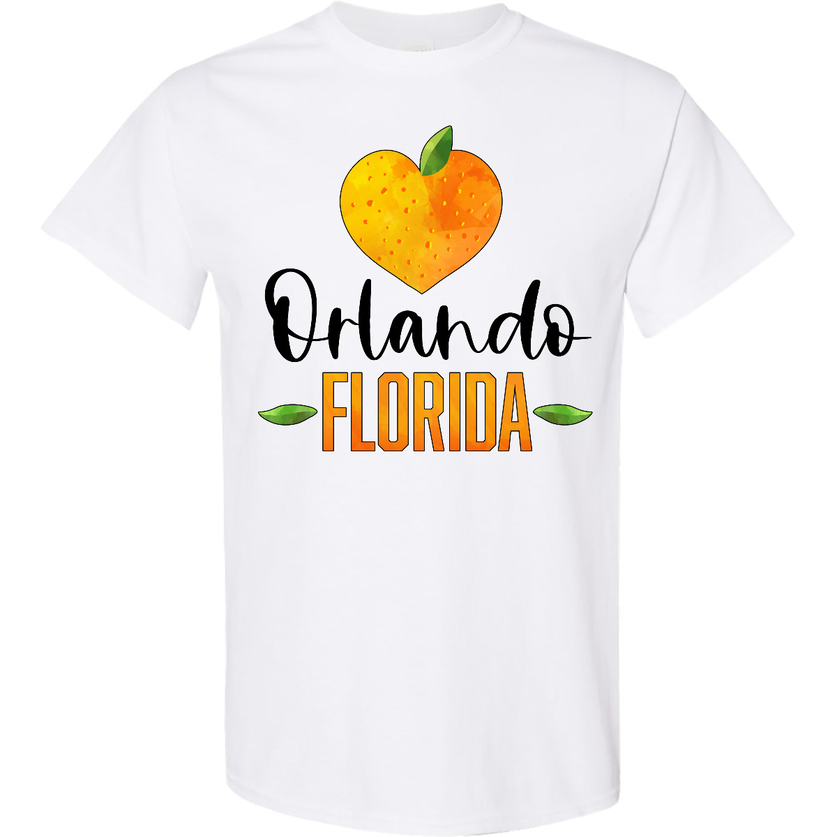 Inktastic Orlando Florida Orange In Heart T-Shirt State Home Fruit City Town