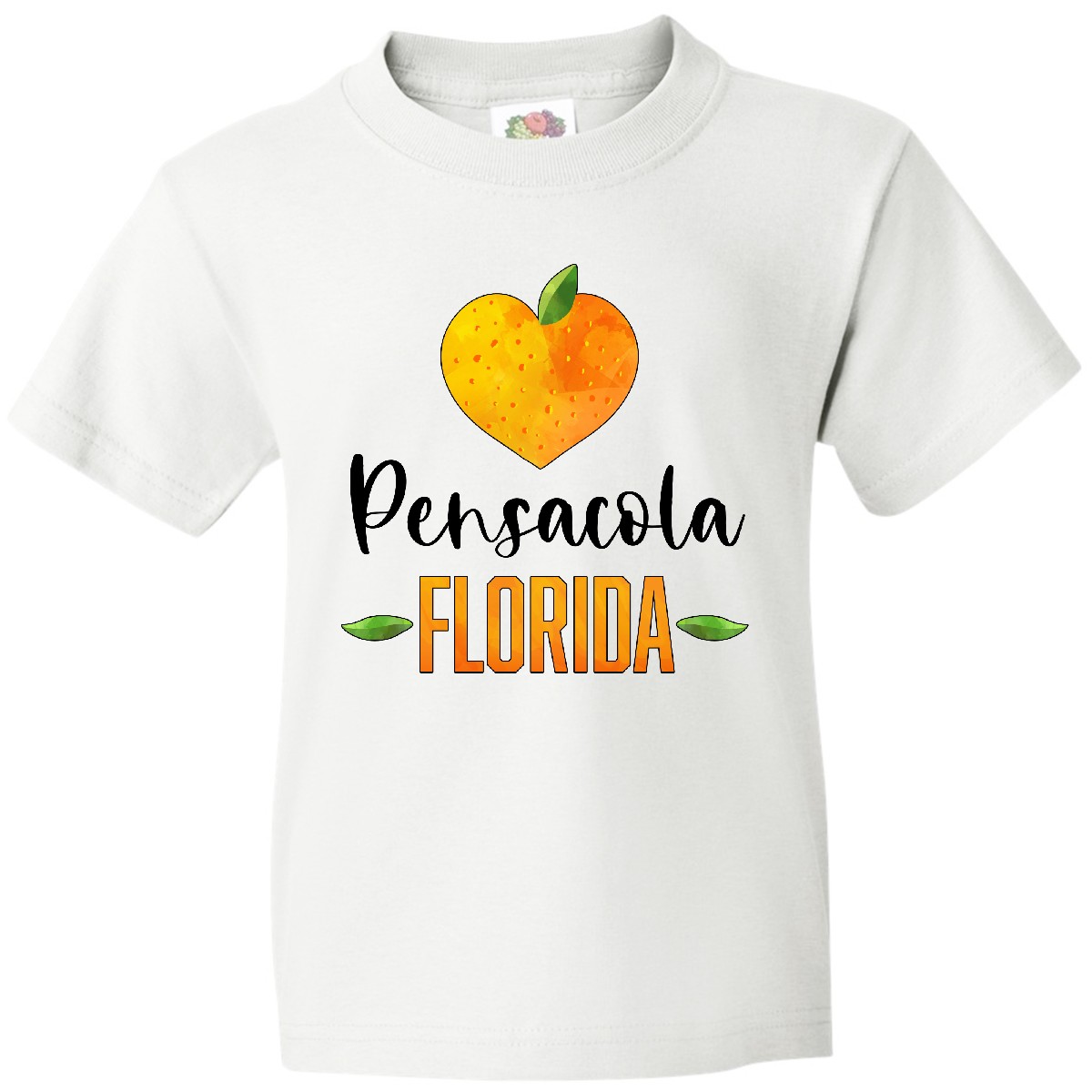 Inktastic Pensacola Florida Orange In Heart Youth T-Shirt State Home Fruit City - Picture 8 of 8
