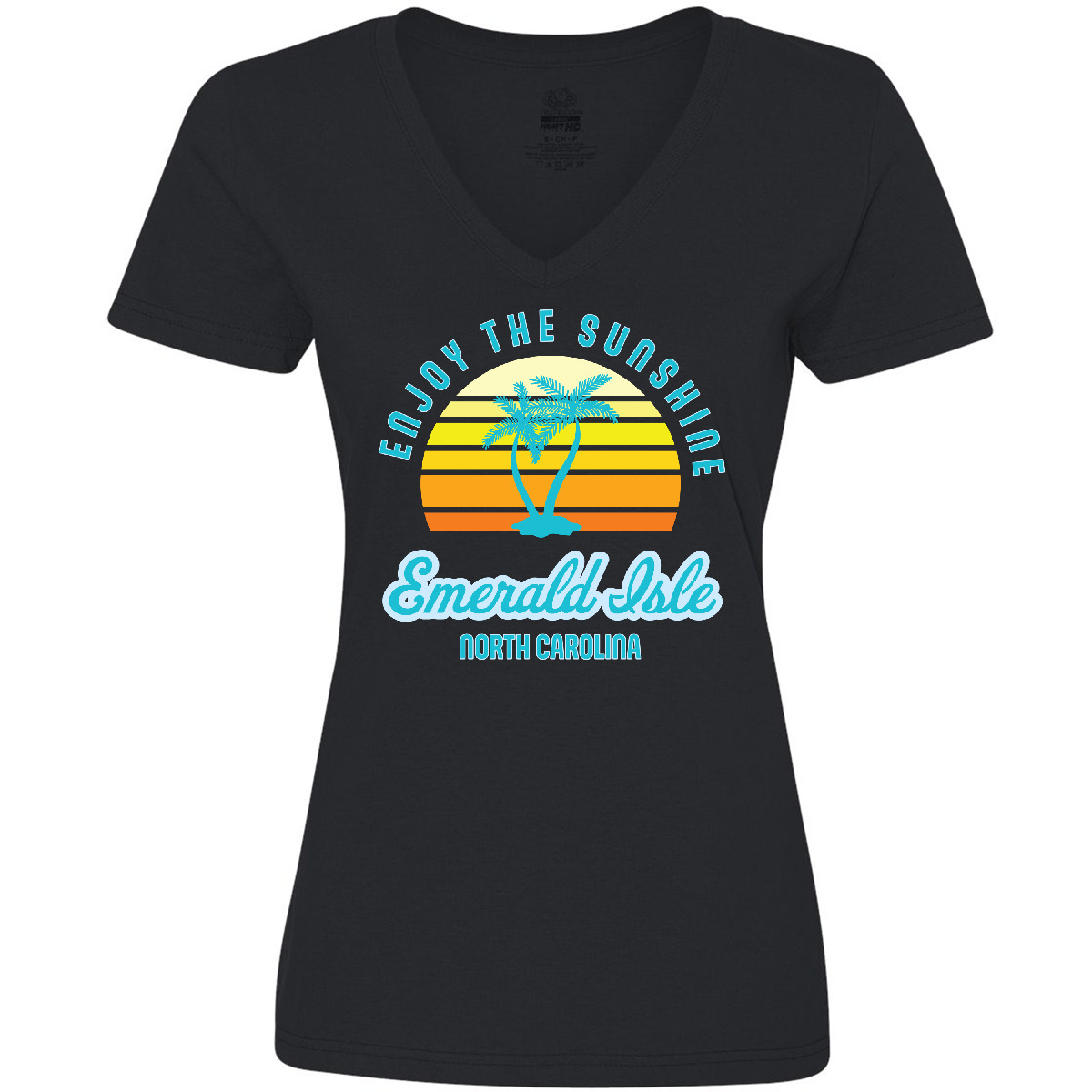 Inktastic Summer Enjoy The Sunshine Emerald Isle North Women's V-Neck T-Shirt - Picture 2 of 3
