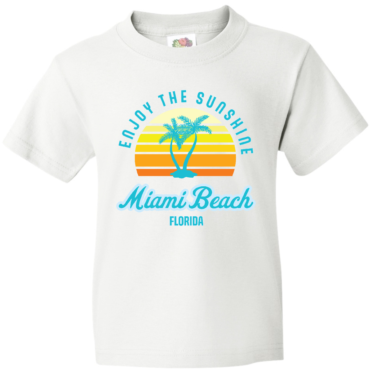Inktastic Summer Enjoy The Sunshine Miami Beach Florida In Blue Youth T-Shirt - Picture 7 of 7