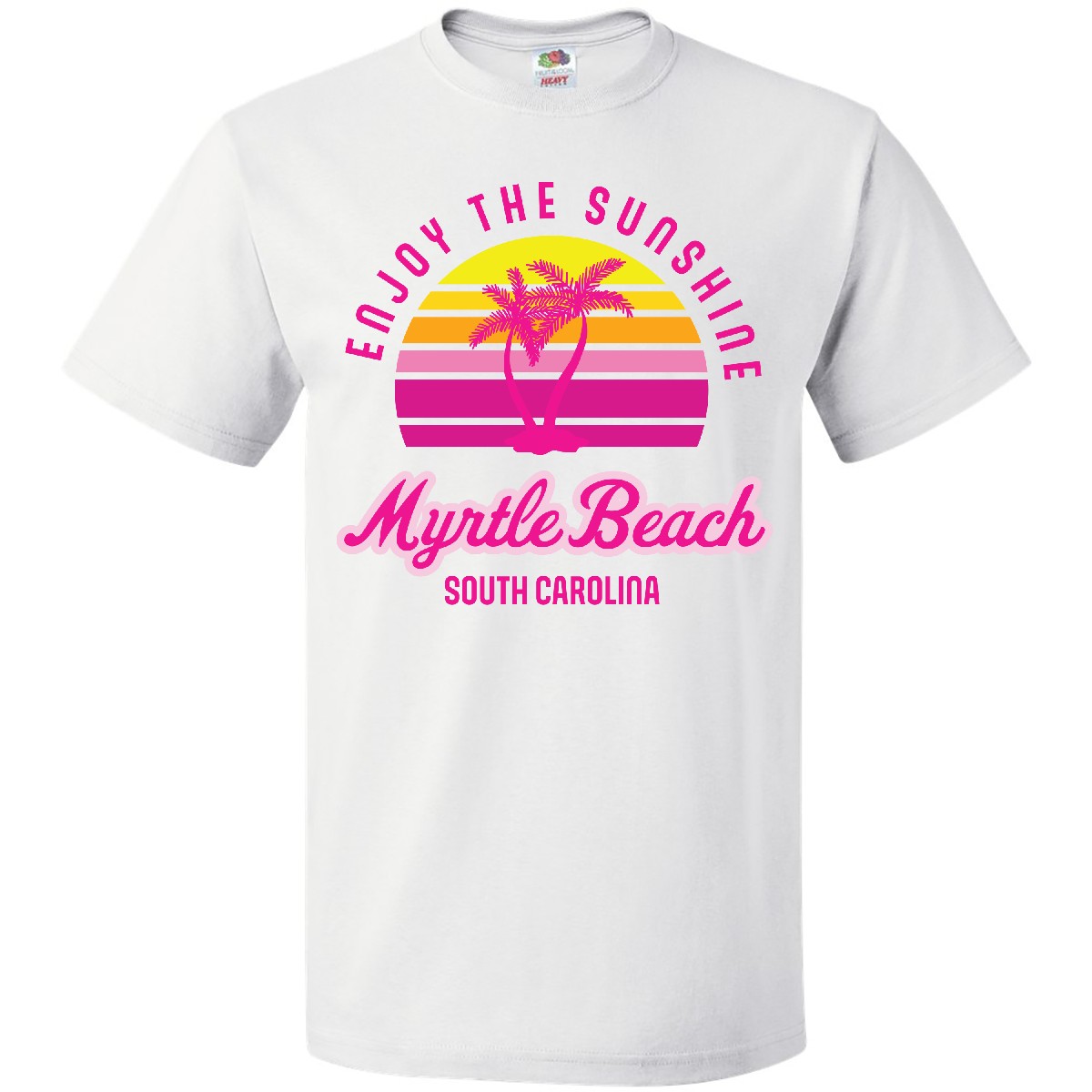Inktastic Summer Enjoy The Sunshine Myrtle Beach South Carolina Pink T-Shirt - Picture 10 of 10