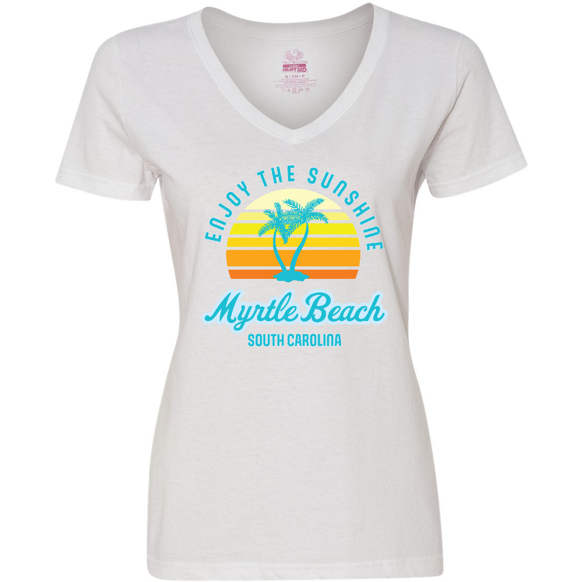 Inktastic Summer Enjoy The Sunshine Myrtle Beach South Women's V-Neck T-Shirt - Bild 4 von 4