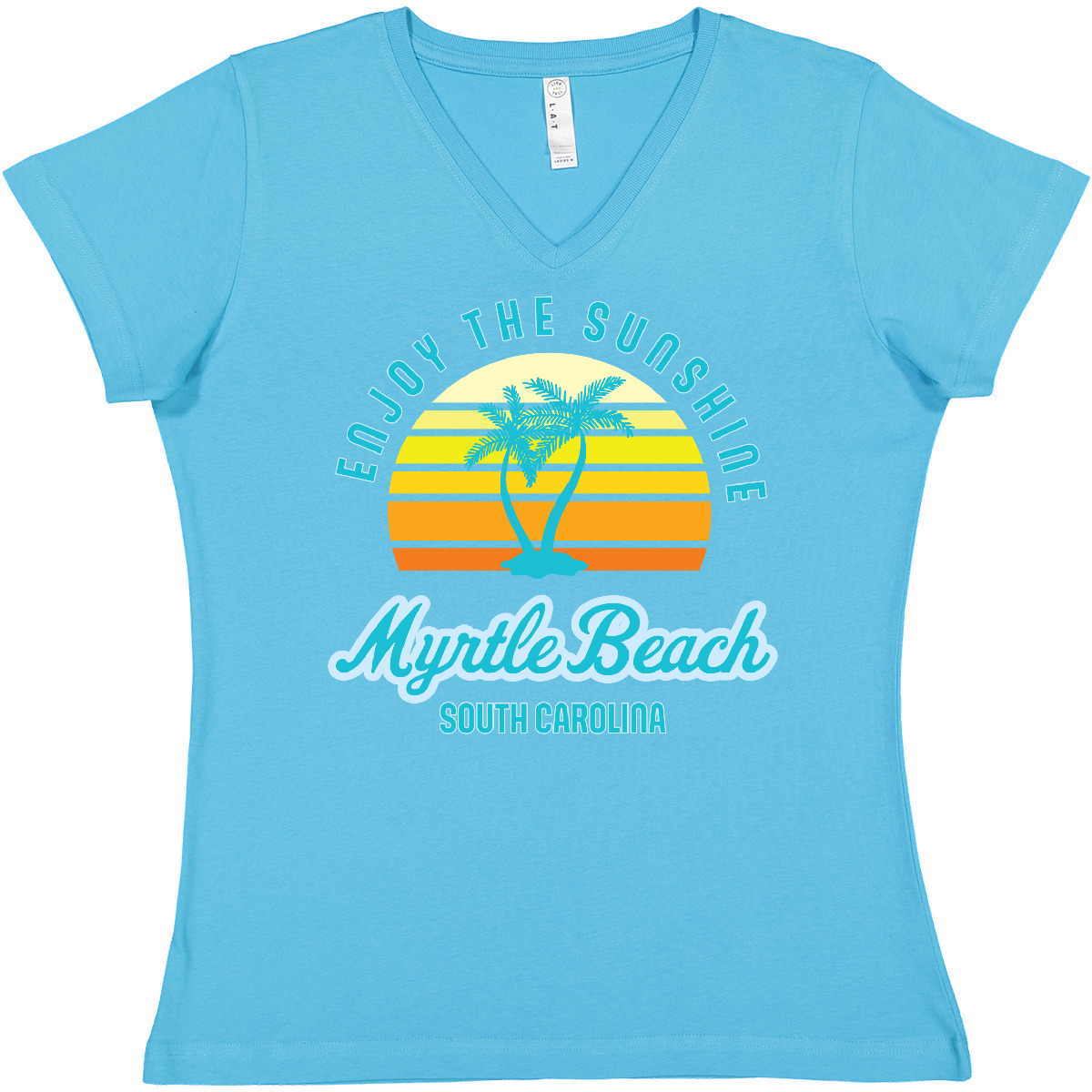 Inktastic Summer Enjoy The Sunshine Myrtle Beach South Women's V-Neck T-Shirt - Bild 2 von 4