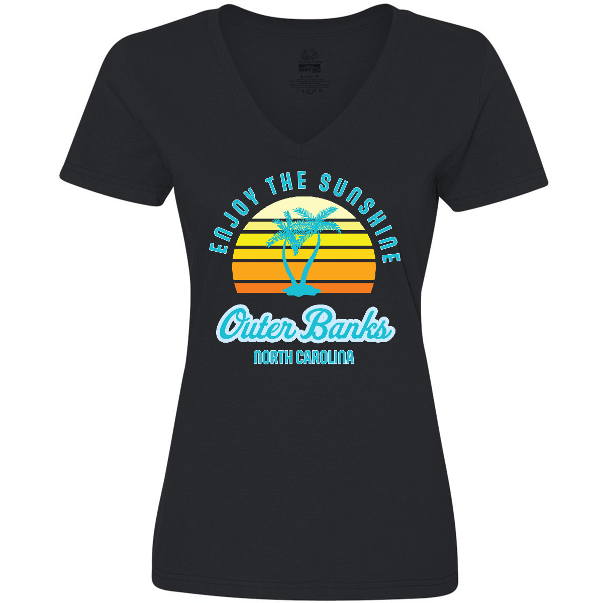 Inktastic Summer Enjoy The Sunshine Outer Banks North Women's V-Neck T-Shirt Jmg - Picture 3 of 4