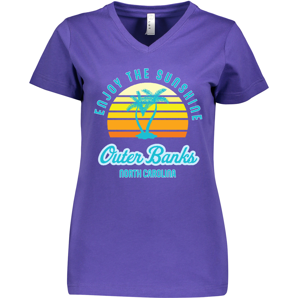 Inktastic Summer Enjoy The Sunshine Outer Banks North Women's V-Neck T-Shirt Jmg - Picture 4 of 4