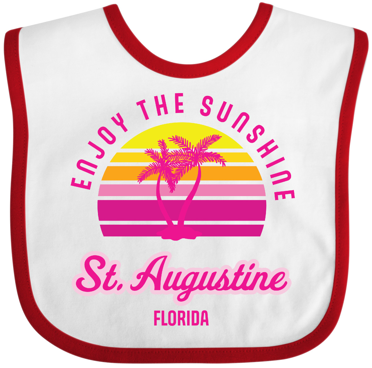 Inktastic Summer Enjoy The Sunshine St. Augustine Florida In Pink Baby Bib Ocean