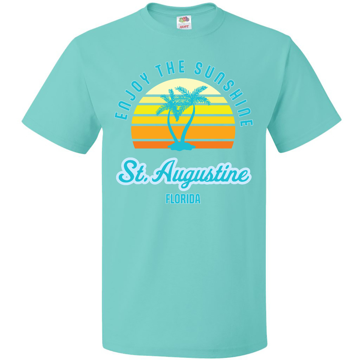 Inktastic Summer Enjoy The Sunshine St. Augustine Florida In Blue T-Shirt Ocean - Picture 7 of 10