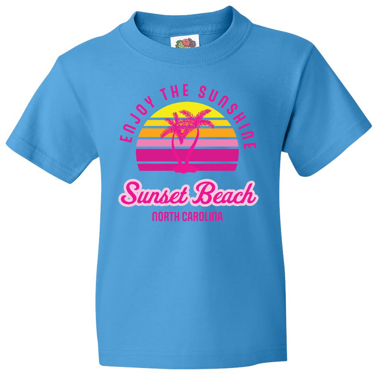 Inktastic Summer Enjoy The Sunshine Sunset Beach North Carolina Youth T-Shirt - Picture 4 of 7