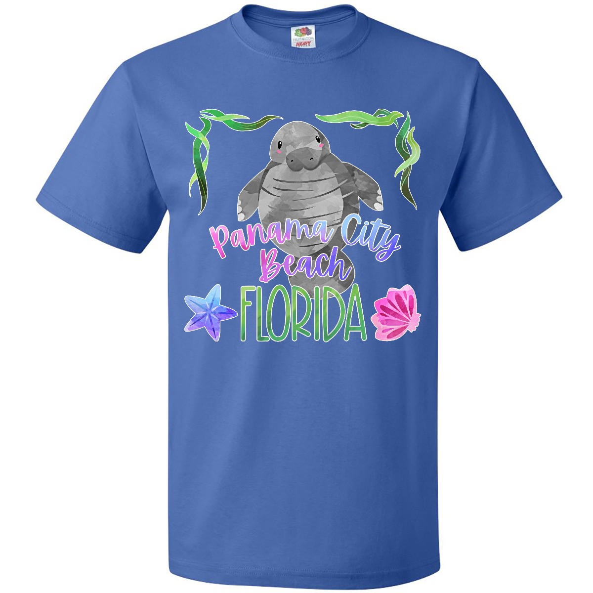 Inktastic Panama City Beach Florida Cute Swimming Manatee T-Shirt Summer State - Picture 7 of 10