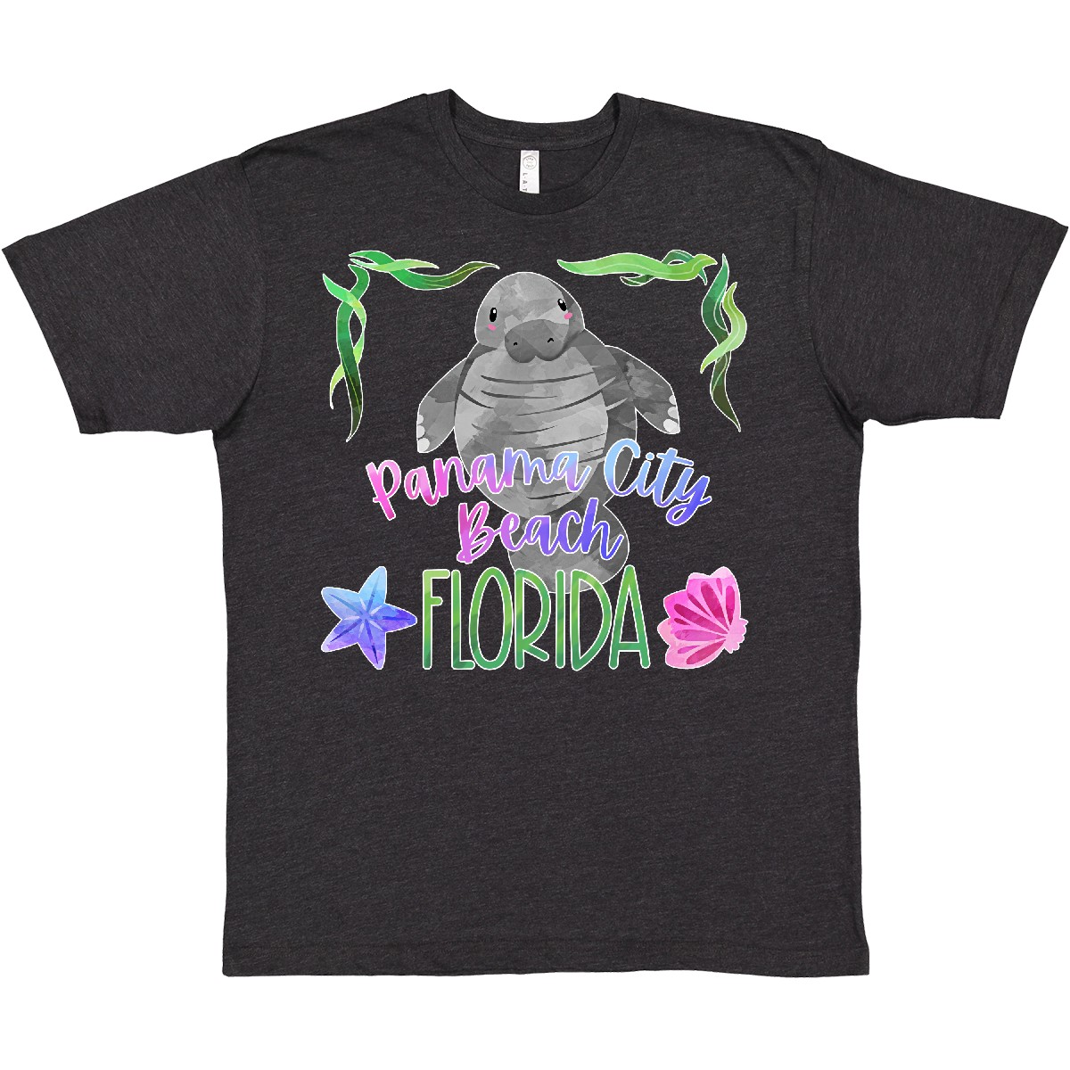 Inktastic Panama City Beach Florida Cute Swimming Manatee T-Shirt Summer State - Picture 9 of 10