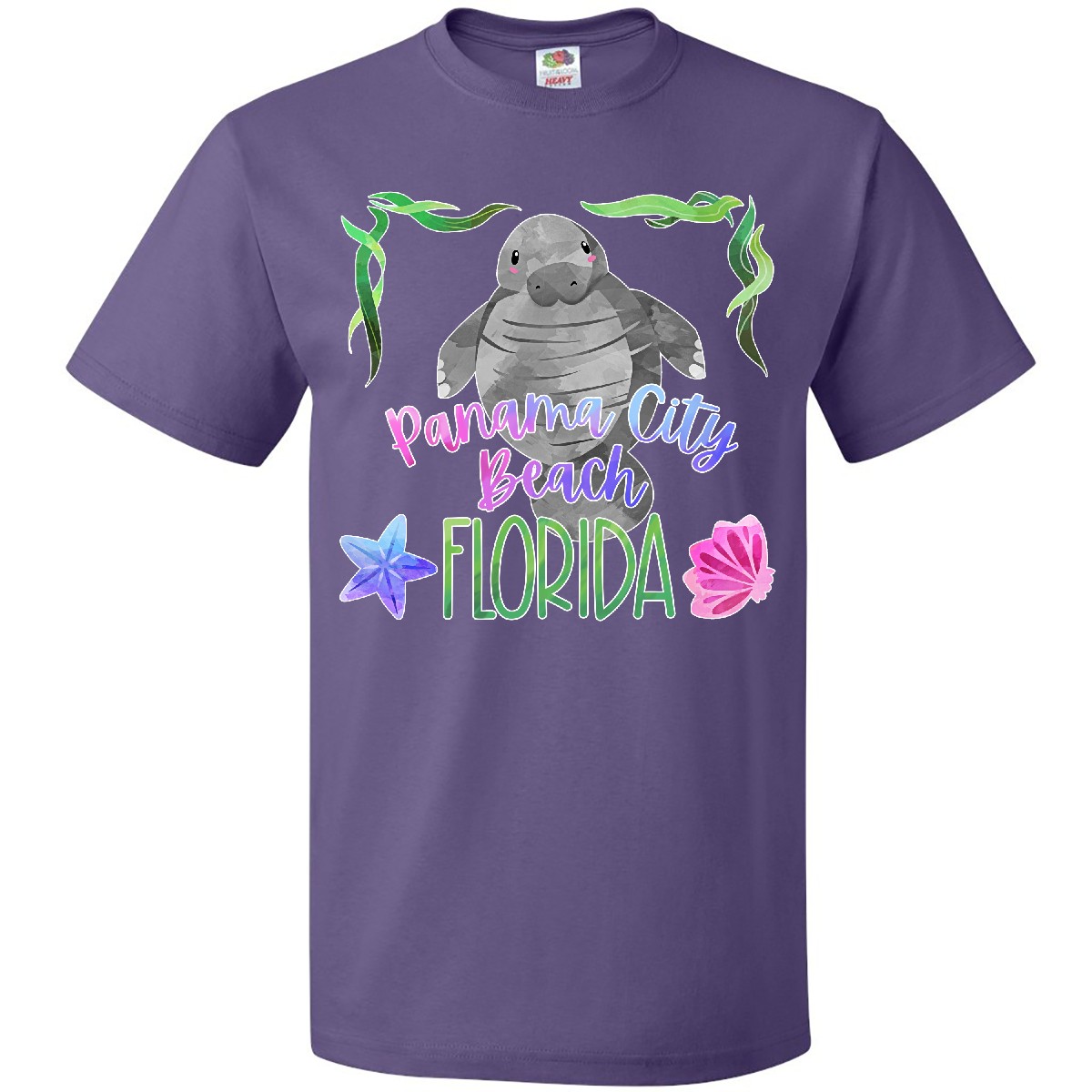 Inktastic Panama City Beach Florida Cute Swimming Manatee T-Shirt Summer State - Picture 6 of 10