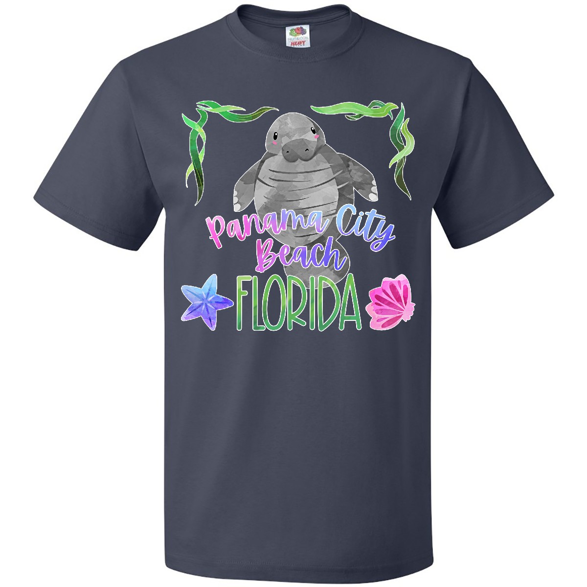 Inktastic Panama City Beach Florida Cute Swimming Manatee T-Shirt Summer State - Picture 4 of 10